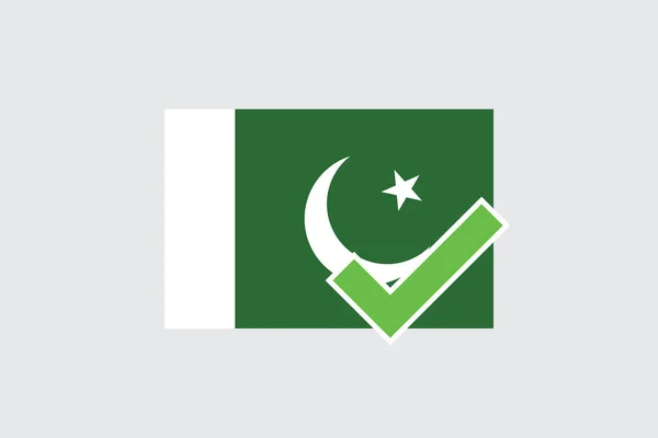 Flags 4Mp Half Tick Pakistan — Stockový vektor