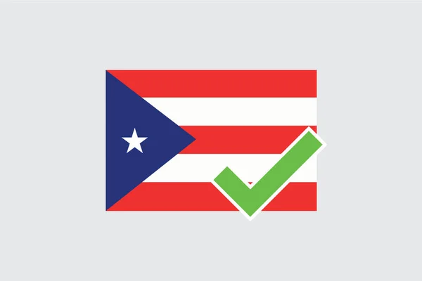 Vlaggen 4Mp Half Tick Puerto Rico Puerto Rico — Stockvector