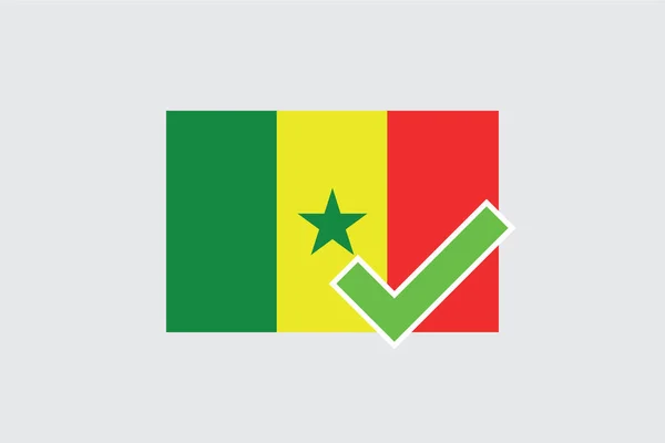 Flags 4Mp Half Tick Senegal — 스톡 벡터