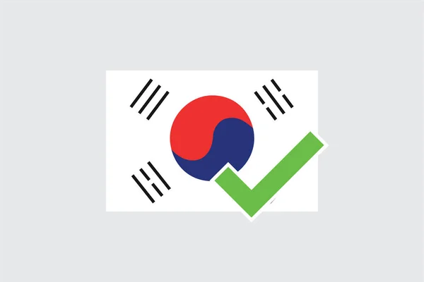 Σημαίες 4Mp Half Tick South Korea Νότια Κορέα — Διανυσματικό Αρχείο