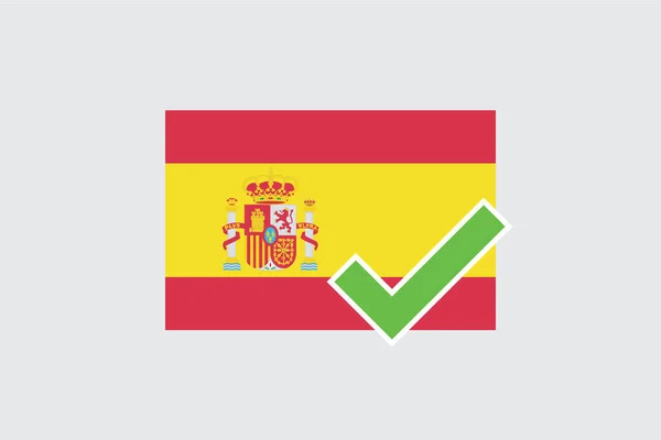 Banderas 4Mp Half Tick Spain España — Archivo Imágenes Vectoriales