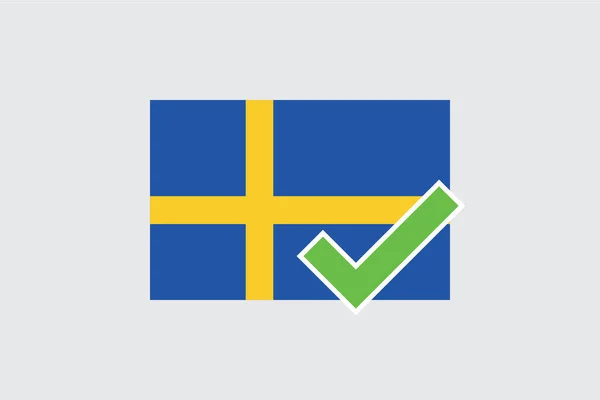 Bandeiras 4Mp Half Tick Sweden Suécia —  Vetores de Stock