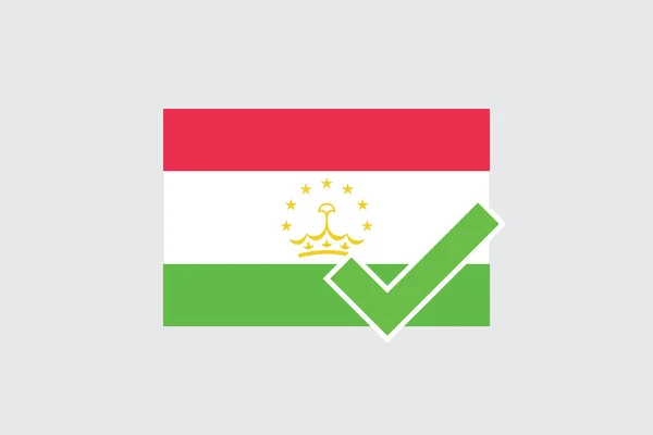 Flags 4Mp Half Tick Tádžikistán Tádžikistán — Stockový vektor