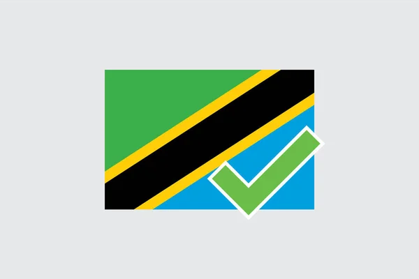 Banderas 4Mp Half Tick Tanzania Tanzania — Vector de stock