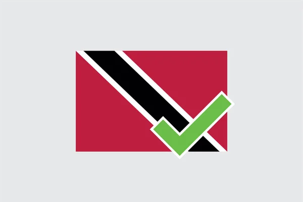 Flags 4Mp Half Tick Trinidad Tobago Trinidad Tobago — Stockový vektor