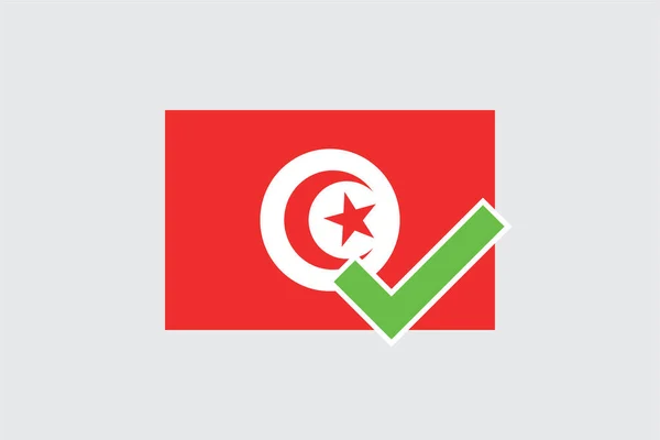 Banderas 4Mp Half Tick Tunisia Túnez — Vector de stock