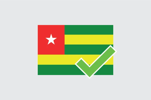 Drapeaux 4Mp Half Tick Togo Togo — Image vectorielle