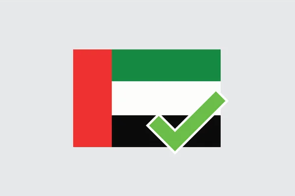 Banderas 4Mp Half Tick Emiratos Árabes Unidos Emiratos Árabes Unidos — Vector de stock