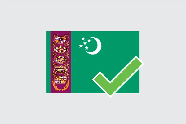 Drapeaux 4Mp Demi Tick Turkménistan Turkménistan — Image vectorielle