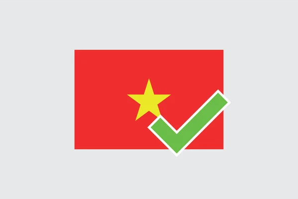 Bandeiras 4Mp Half Tick Vietnam Vietname — Vetor de Stock