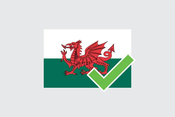 Bandeiras 4Mp Half Tick Wales — Vetor de Stock
