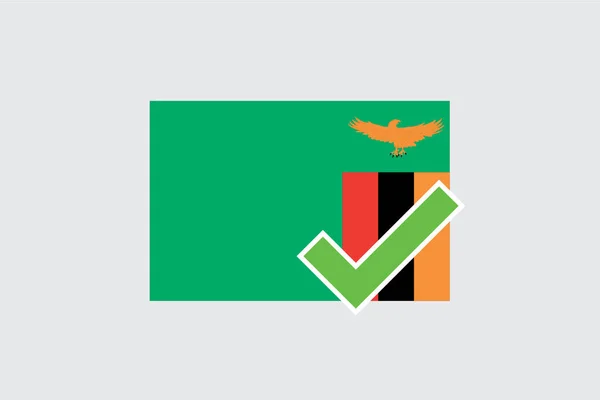 Flags 4Mp Half Tick Zambia Zambie — Stockový vektor