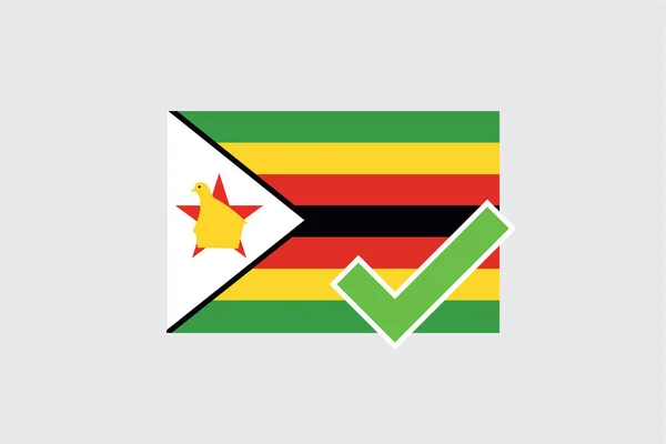 Vlaggen 4Mp Half Tick Zimbabwe Zimbabwe — Stockvector