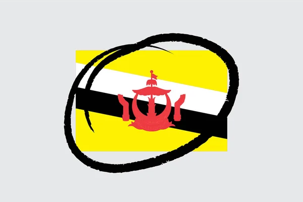 Flaggen 4Mp Half Circled Brunei Brunei Stockillustration