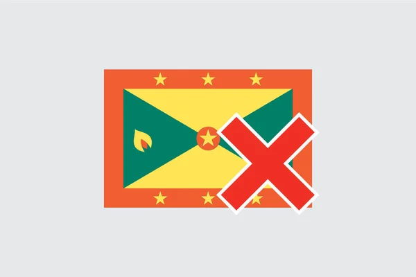 Flags 4Mp Half Cross Grenada Grenada Grenada 로열티 프리 스톡 벡터