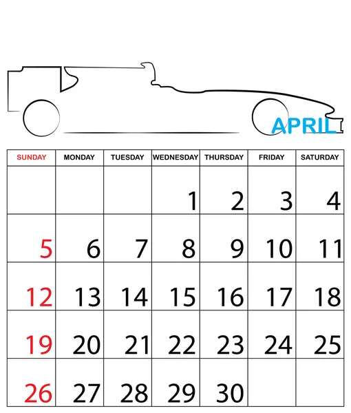 Ilustrace jednoduché 2015 rok kalendáře — Stock fotografie