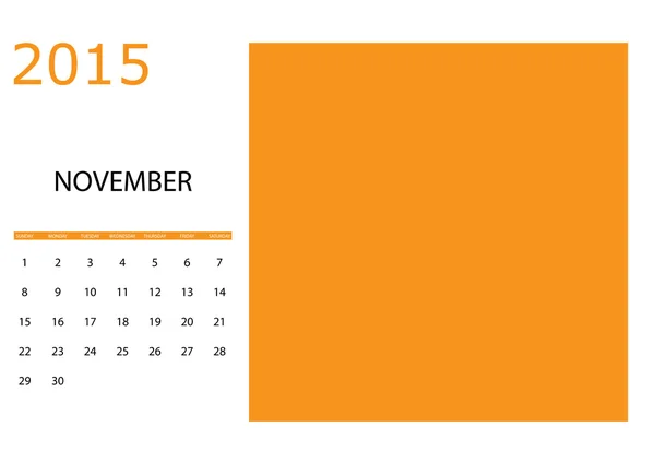 Illustrazione di un calendario semplice 2015 anno — Foto Stock