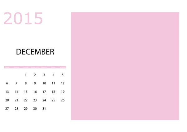 Ilustrace jednoduché 2015 rok kalendáře — Stock fotografie
