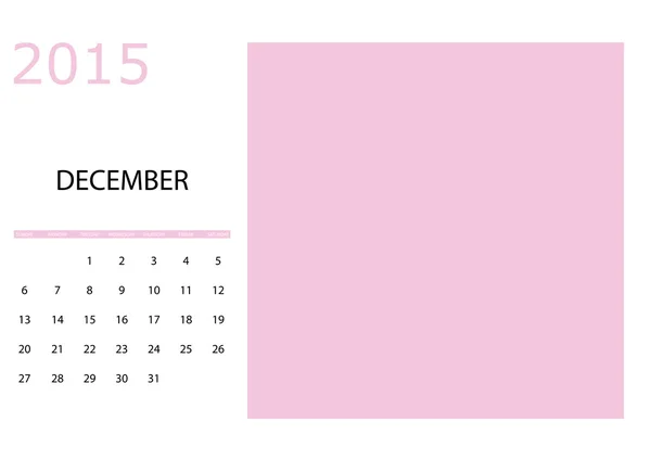 Illustrazione di un calendario semplice 2015 anno — Foto Stock