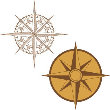  Illustration of a Map Compass on White Background clipart
