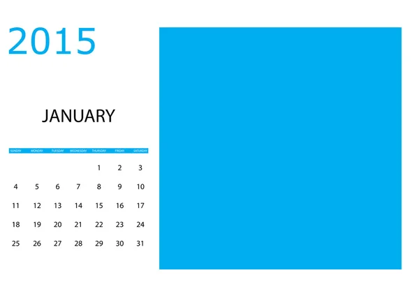 Illustration d'un calendrier simple pour l'année 2015 — Image vectorielle