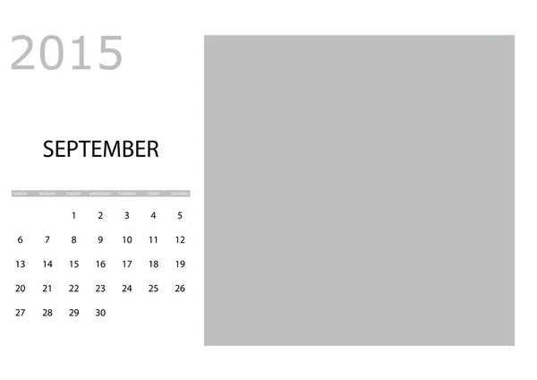単純な 2015 年のカレンダーのイラスト — ストックベクタ