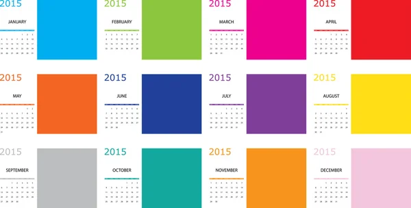 Ilustración de un calendario simple de 2015 — Archivo Imágenes Vectoriales