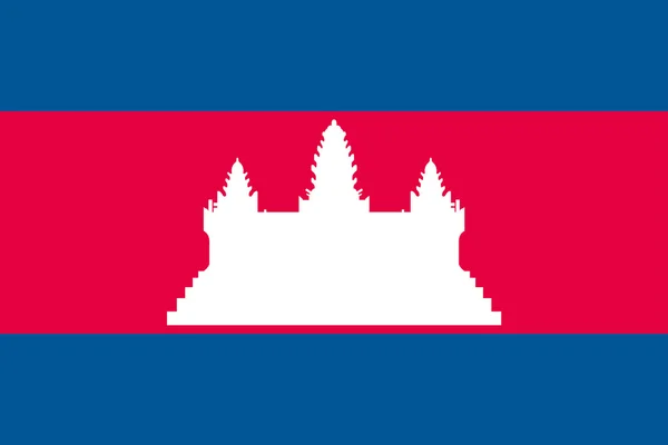 柬埔寨的旗帜 — 图库矢量图片