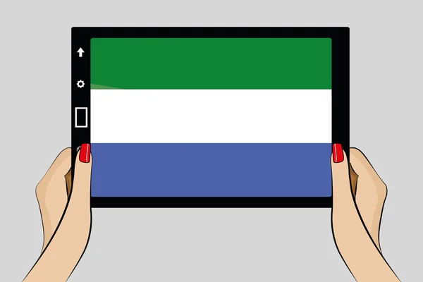 Tableta con bandera de Sierra Leona — Archivo Imágenes Vectoriales