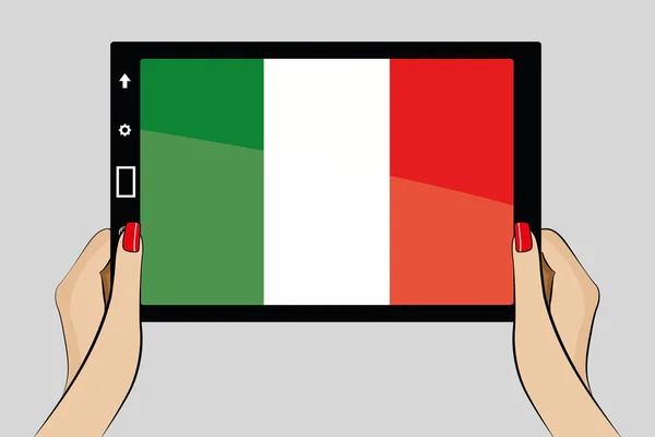 Скрижаль с флагом Италии — стоковый вектор