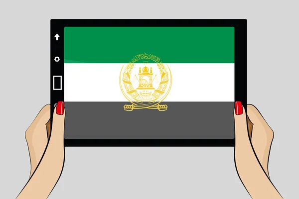 Tablett med flagga i afghanistan — Stock vektor