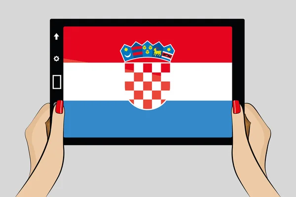 Скрижаль с флагом Хорватии — стоковый вектор