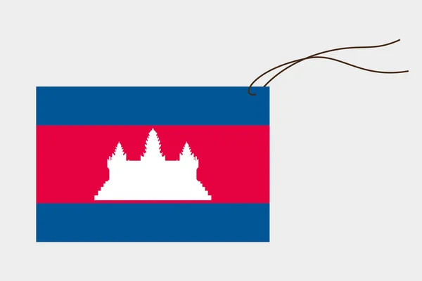 Ετικέτα με τη σημαία της Καμπότζης — Διανυσματικό Αρχείο