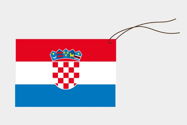 Etykieta flaga Chorwacji — Wektor stockowy