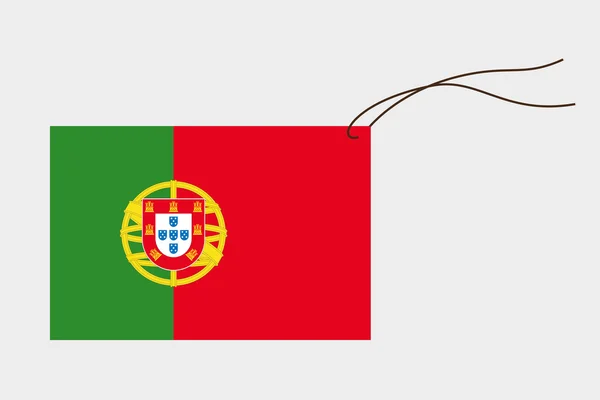 Etikett mit portugiesischer Flagge — Stockvektor
