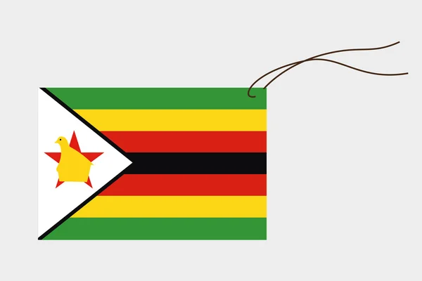 Etiqueta con la bandera de Zimbabwe — Archivo Imágenes Vectoriales