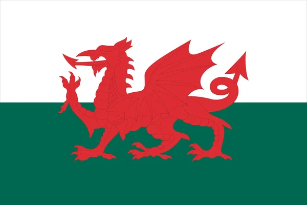 La Bandera de Wales — Vector de stock