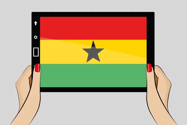Gana bayrağı ile tablet — Stok Vektör