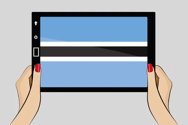 Tablet met vlag van botswana — Stockvector