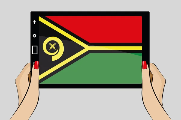 Tablet s vlajka vanuatu — Stockový vektor