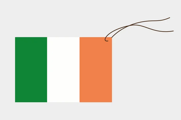 Label with flag of Ireland — Stock Vector