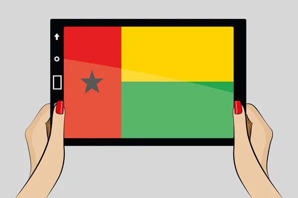 Comprimé avec drapeau de Guinée Bissau — Image vectorielle