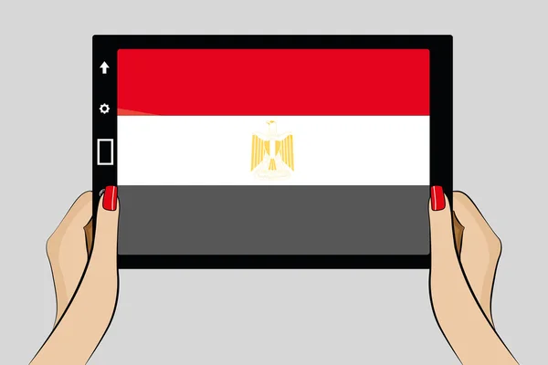 Tablet with flag of Egypt — Stock Vector