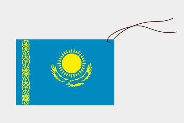カザフスタンの旗とラベル — ストックベクタ