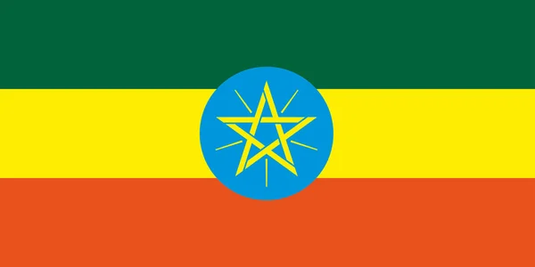 La Bandera de Ethiopia — Vector de stock