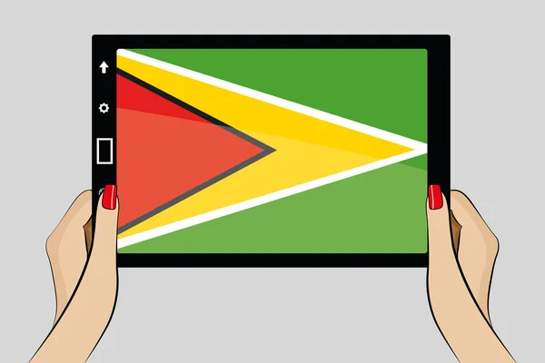 Guyana zászlaja Tablet — Stock Vector