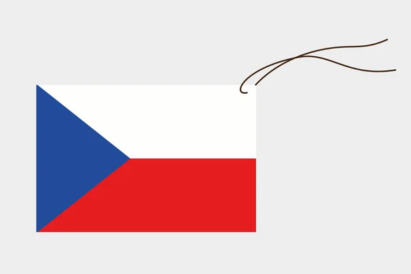 Etiqueta con bandera de República Checa — Archivo Imágenes Vectoriales