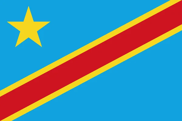 The flag of Democratic Republic of Congo — Stock Vector