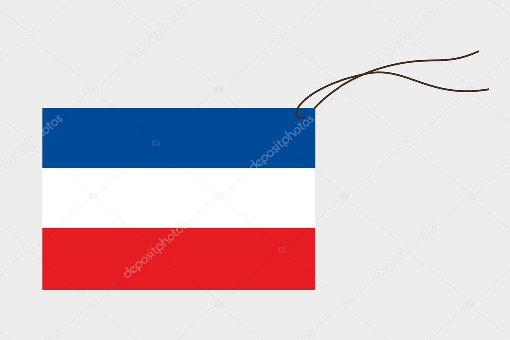 Label with flag of Yugoslavia.