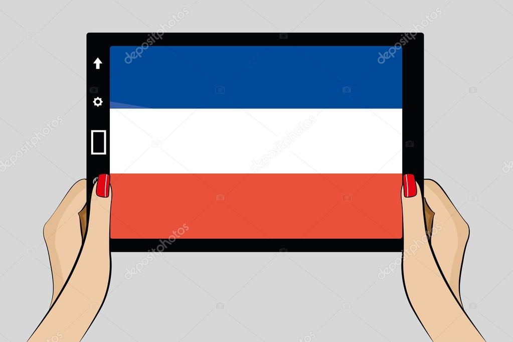 Tablet with flag of Yugoslavia